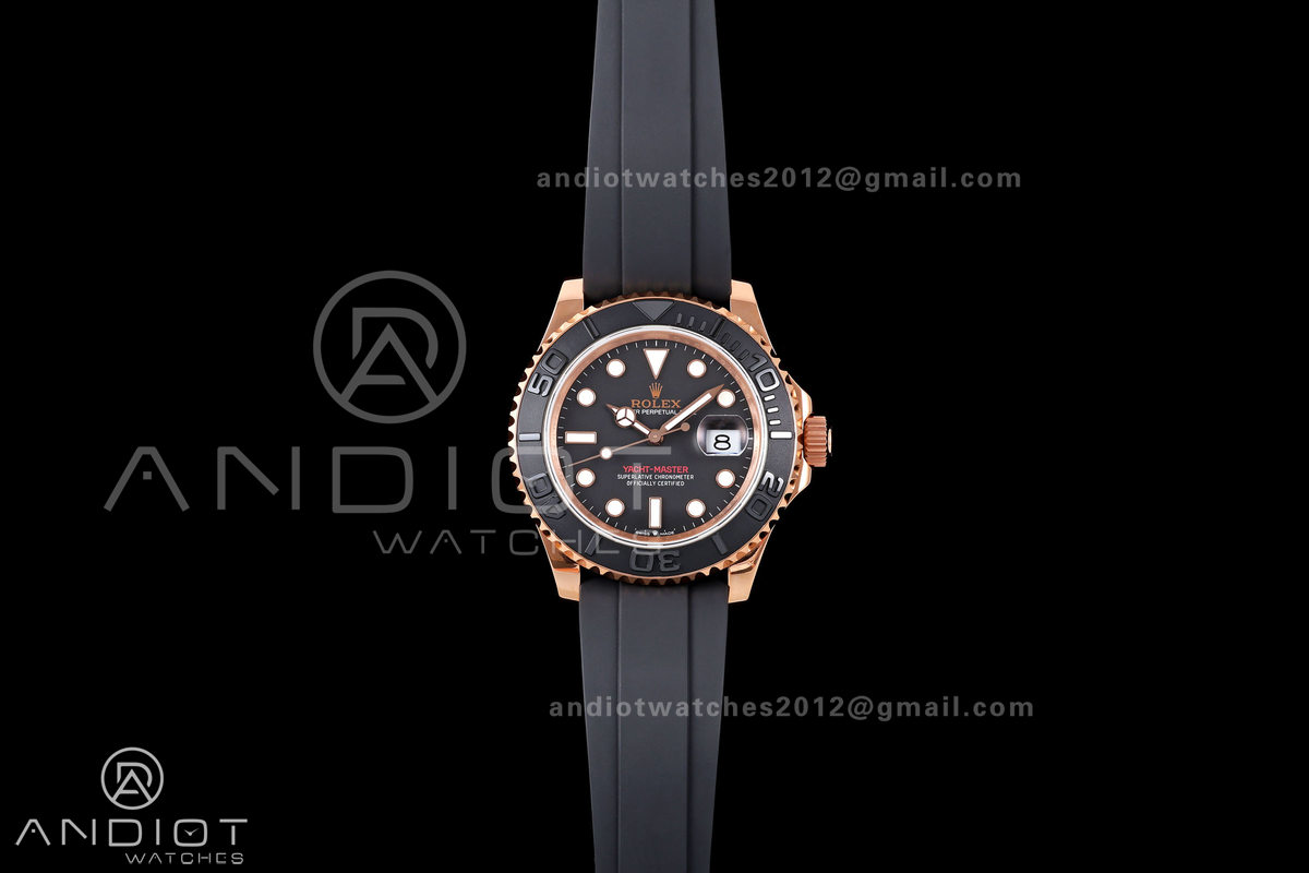 Yacht-Master 40mm 126655 RG QF 1:1 Best Edition on Oysterflex Strap JH3235 Weighted 143g (Free Sprung)